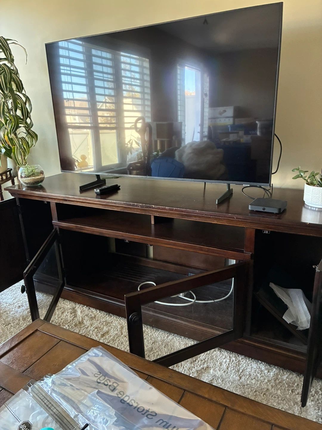 Dark Wood TV Stand - photo 2