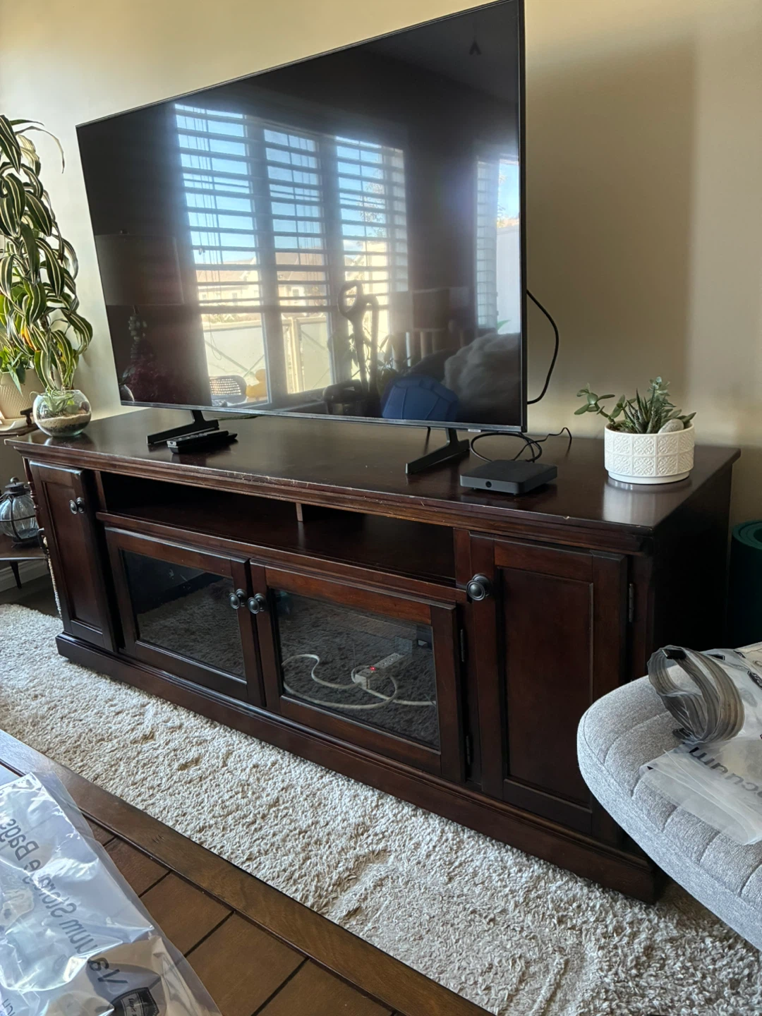 Dark Wood TV Stand