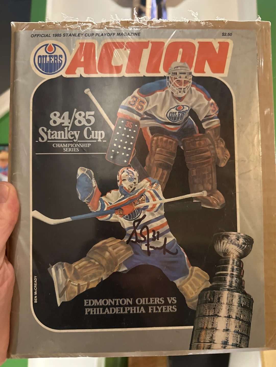 Autographed Edmonton Oiler playoff program