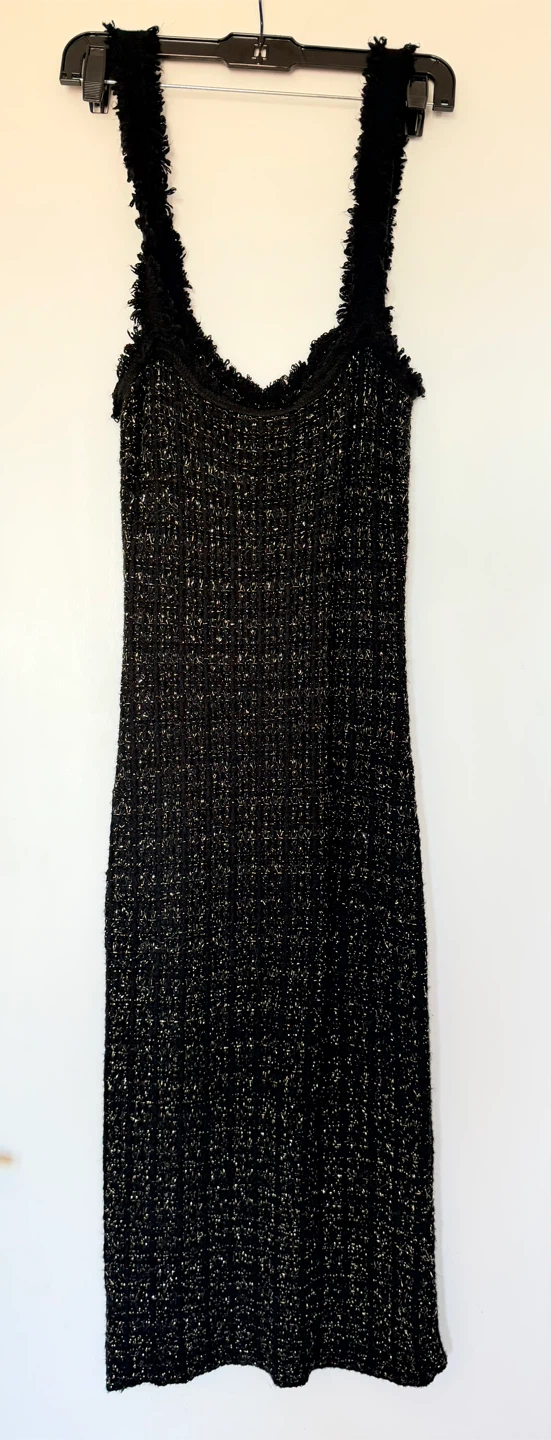 Mango Black sparkly knit dress