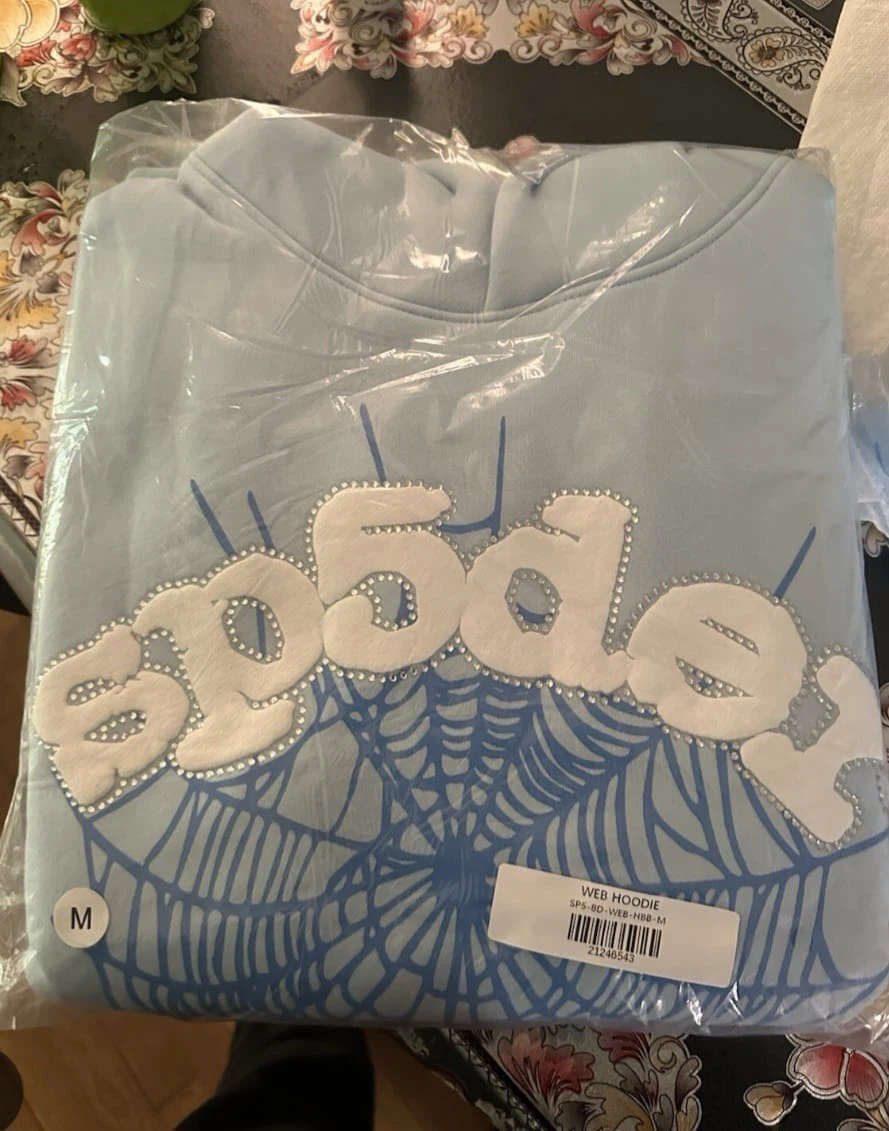 Sp5der Web Hoodie Sky  Blue