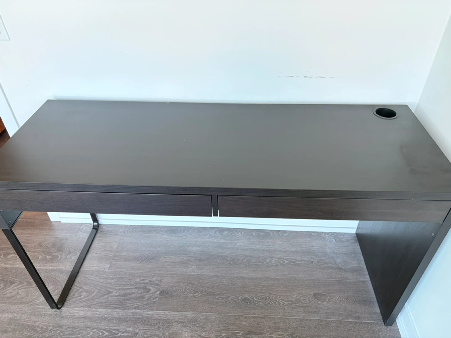 Dark Brown Desk with Two Drawers IKEA MICKE - photo 2