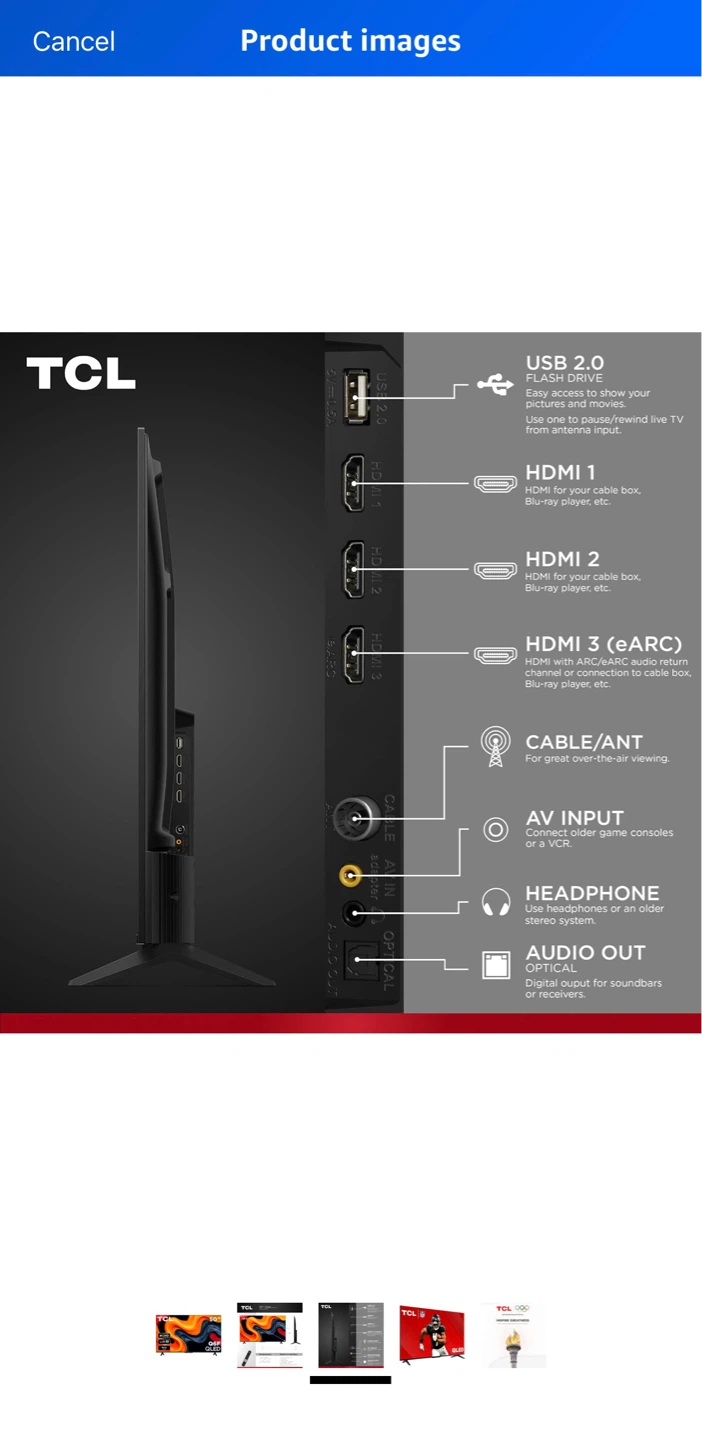 Brand New 2025 TCL 50” QLED 4K Smart TV - Moving Sale - photo 3