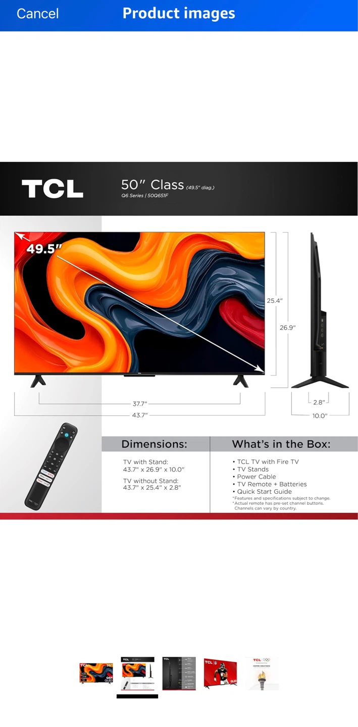 Brand New 2025 TCL 50” QLED 4K Smart TV - Moving Sale - photo 5