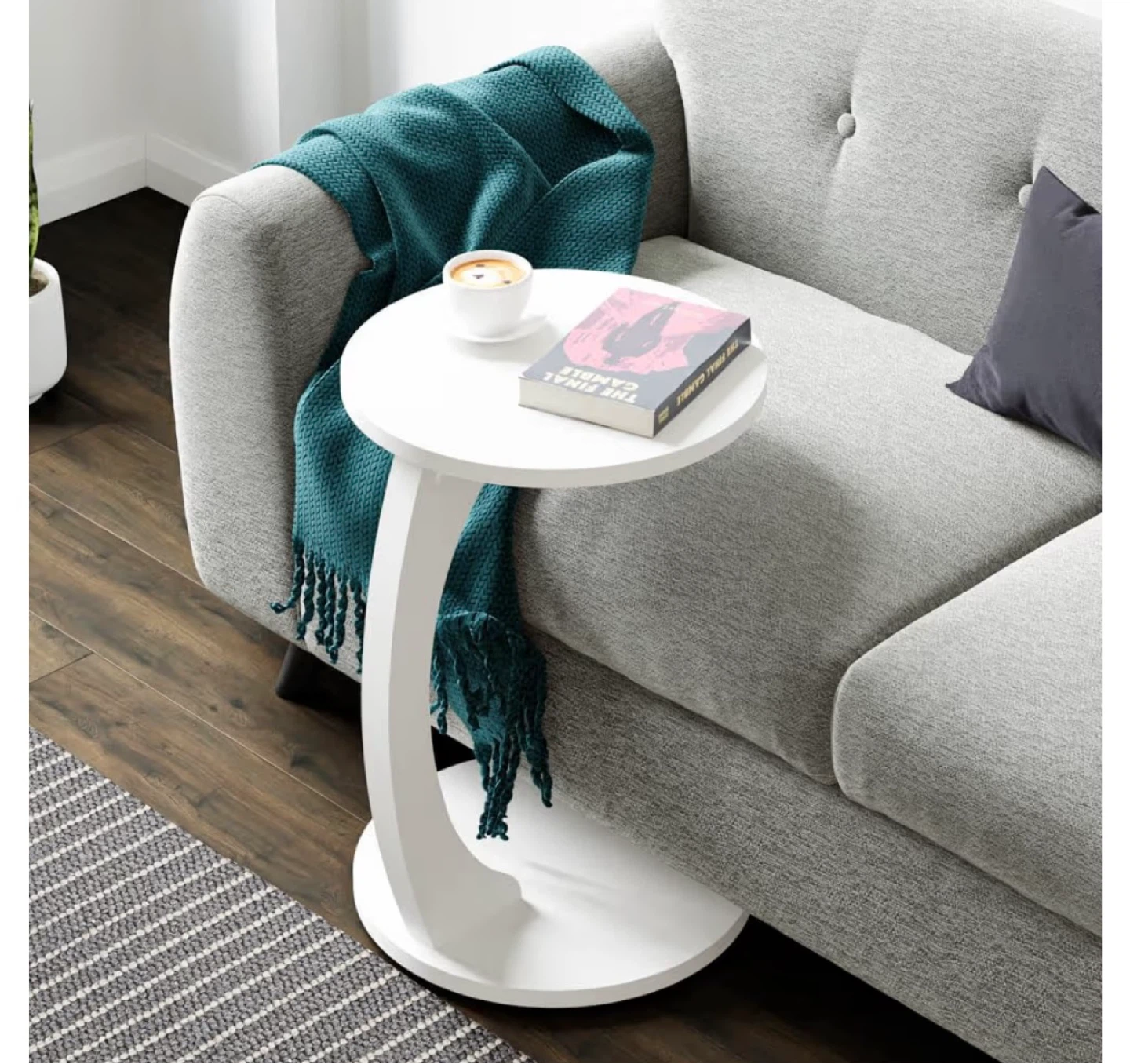 New White Wheeled C Table – DIY Fix Needed