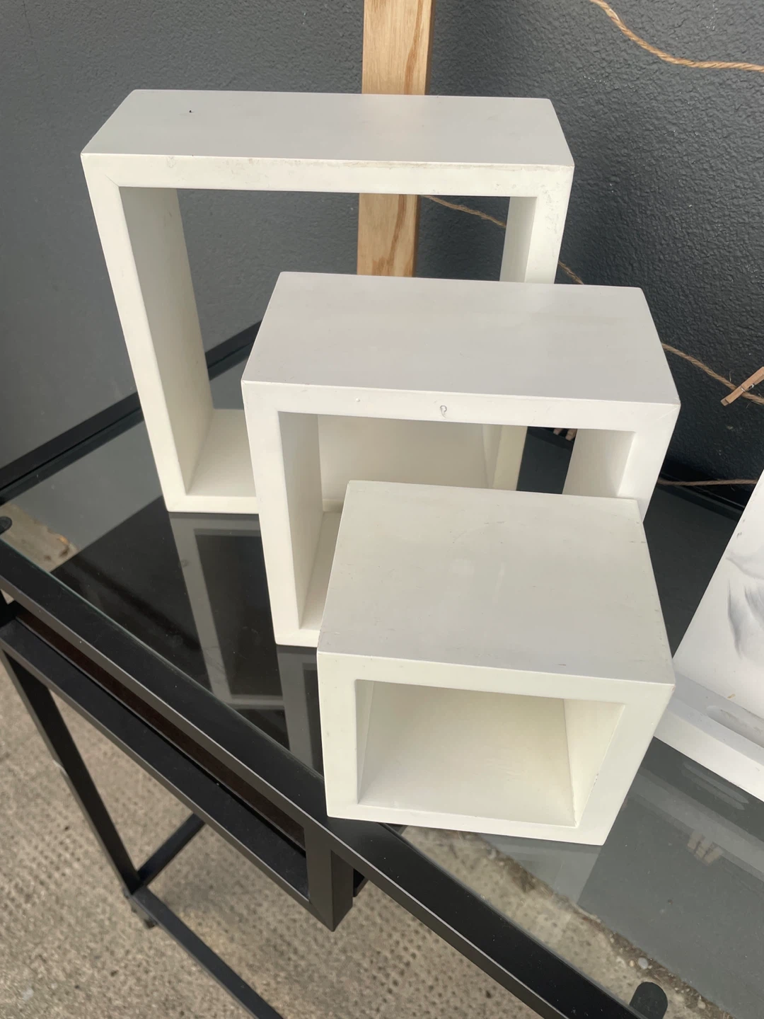White Square Display Shelves and Desk Organizer Set - photo 2