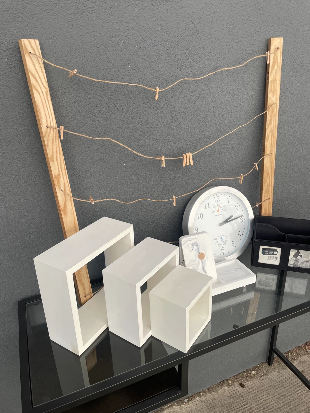White Square Display Shelves and Desk Organizer Set - photo 5