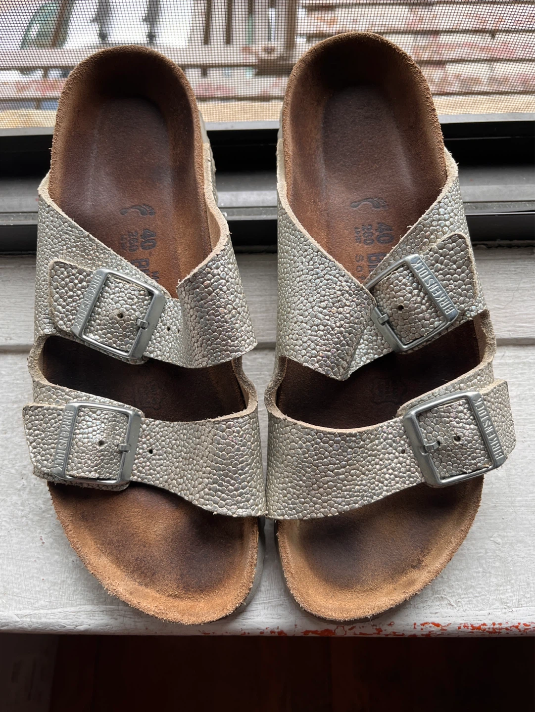 Birkenstock leather sandals, size 40