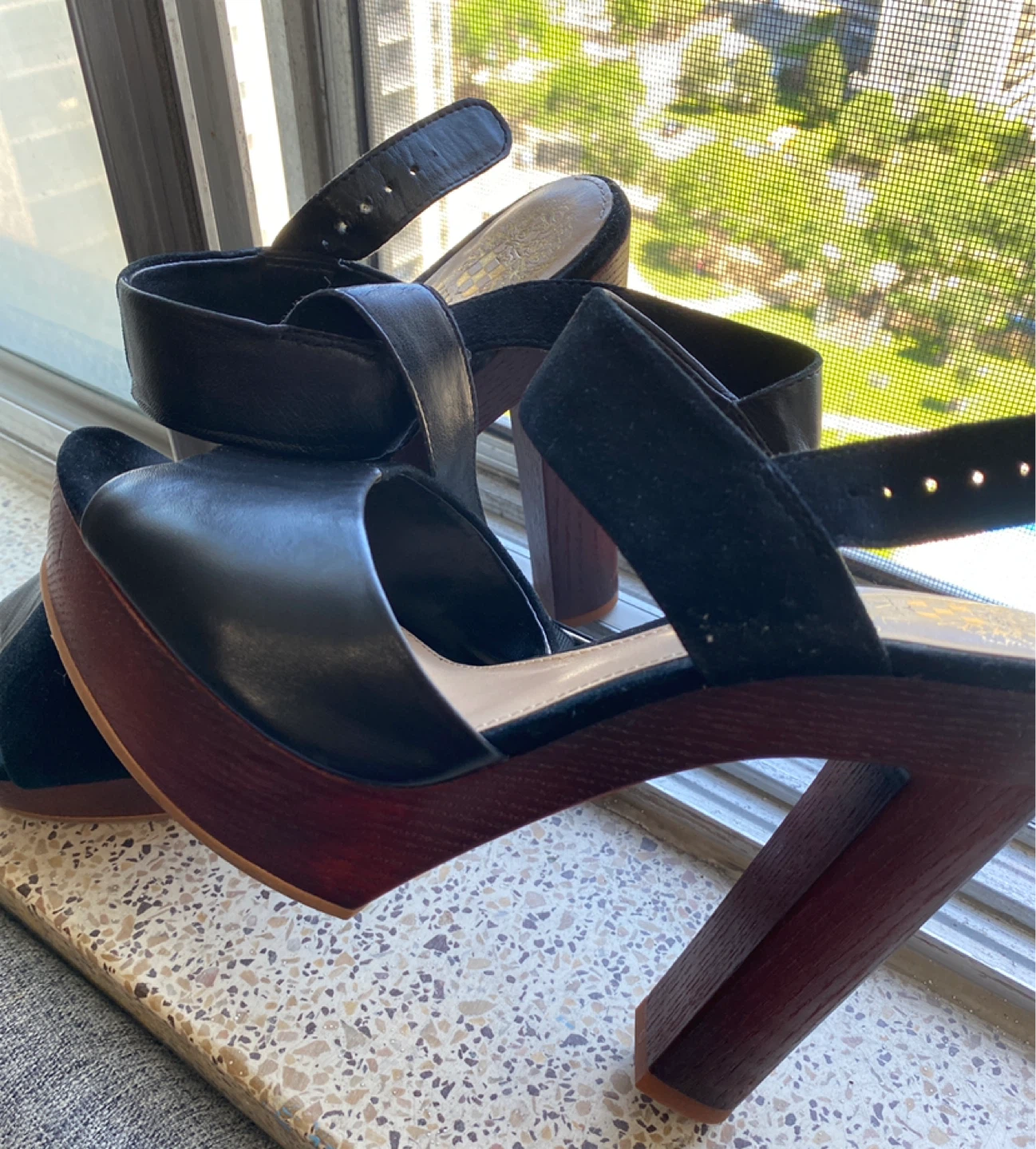 Vince Camuto Black Platform Wedge Sandals - photo 2
