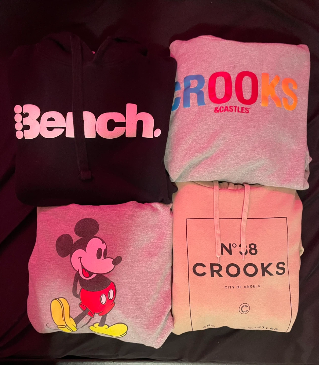 Bench, Crooks & Castles, and Mickey Mouse Hoodies Bundle