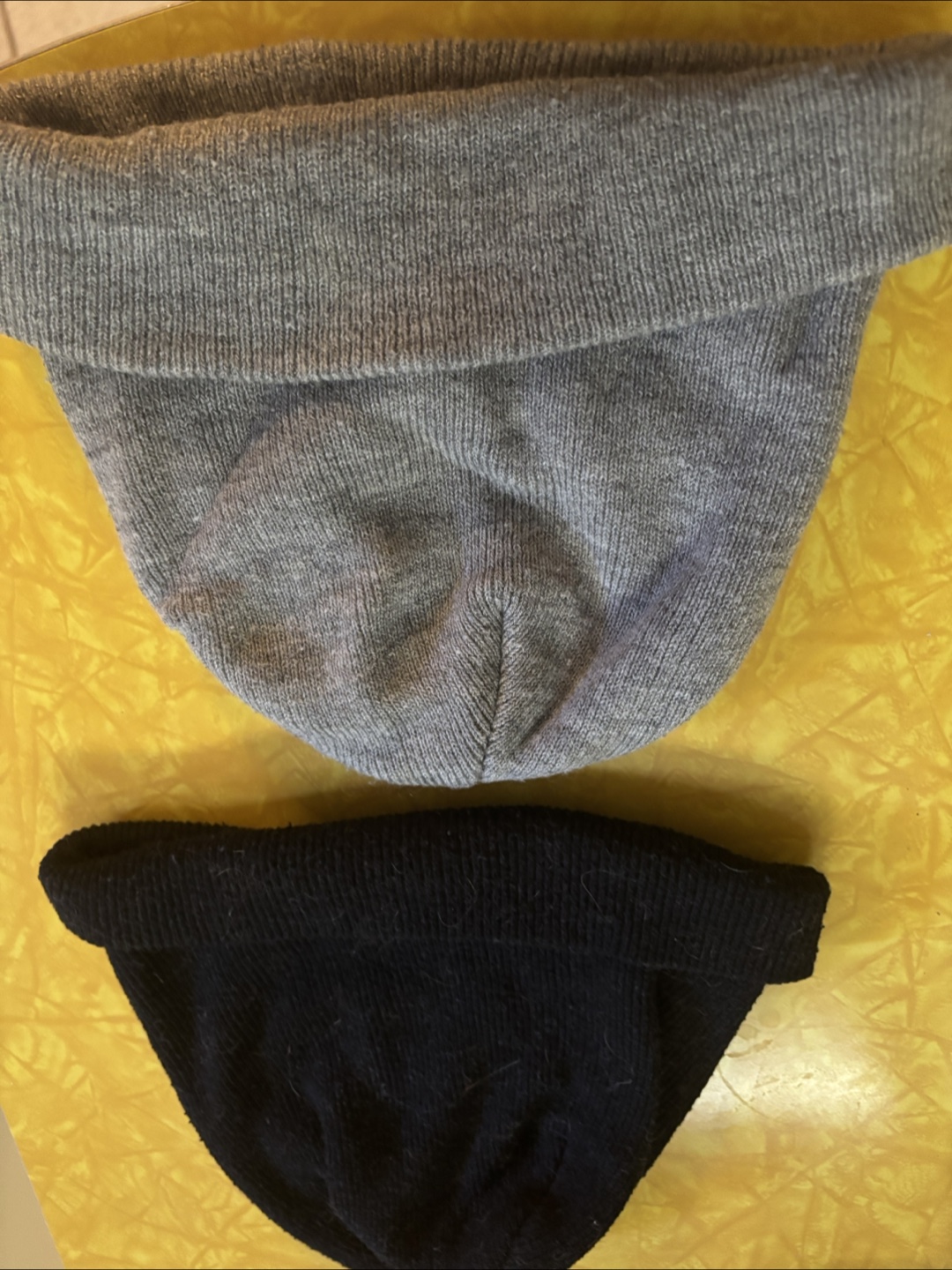 Grey and Black Knit Beanies