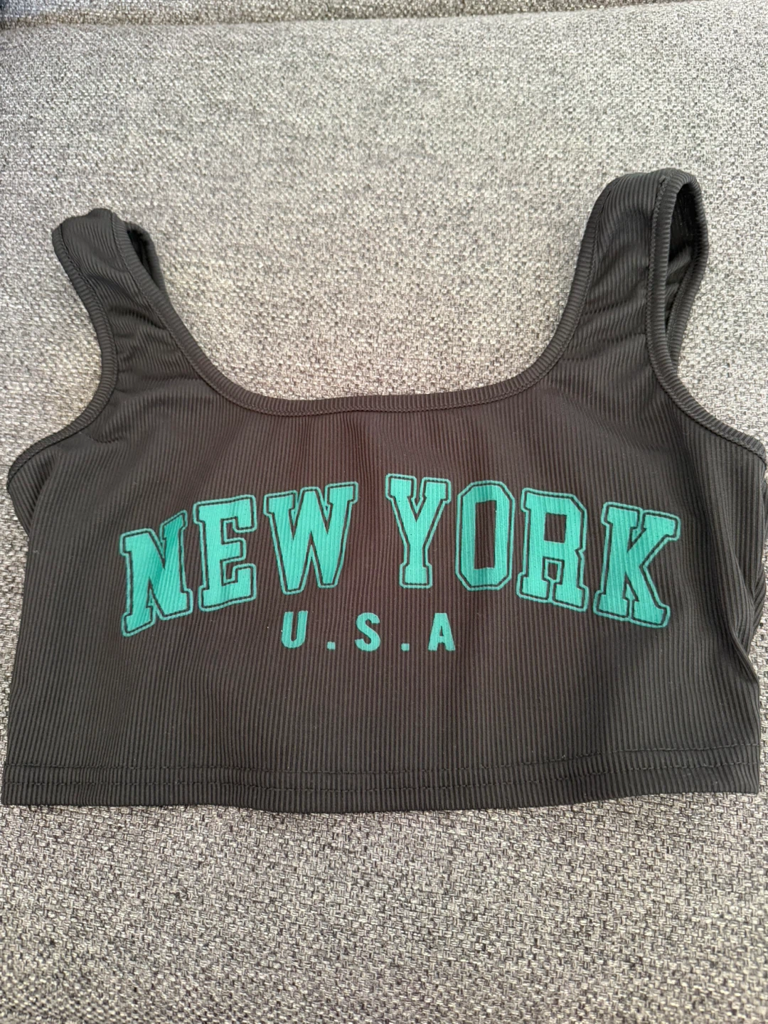 New York USA Ribbed Crop Top