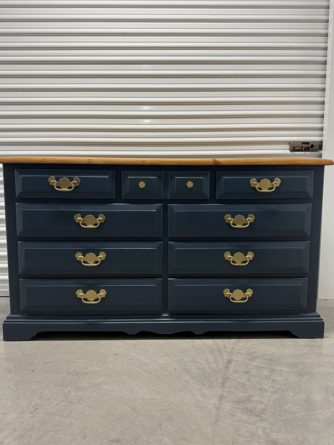 🚨Free Delivery NJ/NY Navy Blue Solid Wood Dresser- 9 Drawers