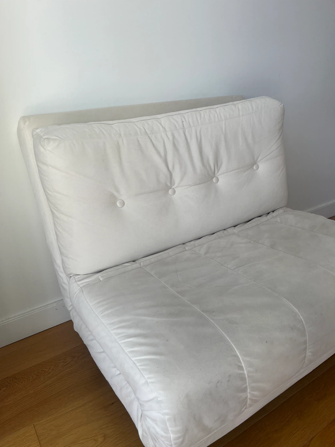 Cream Futon Chair - Convertible - photo 3