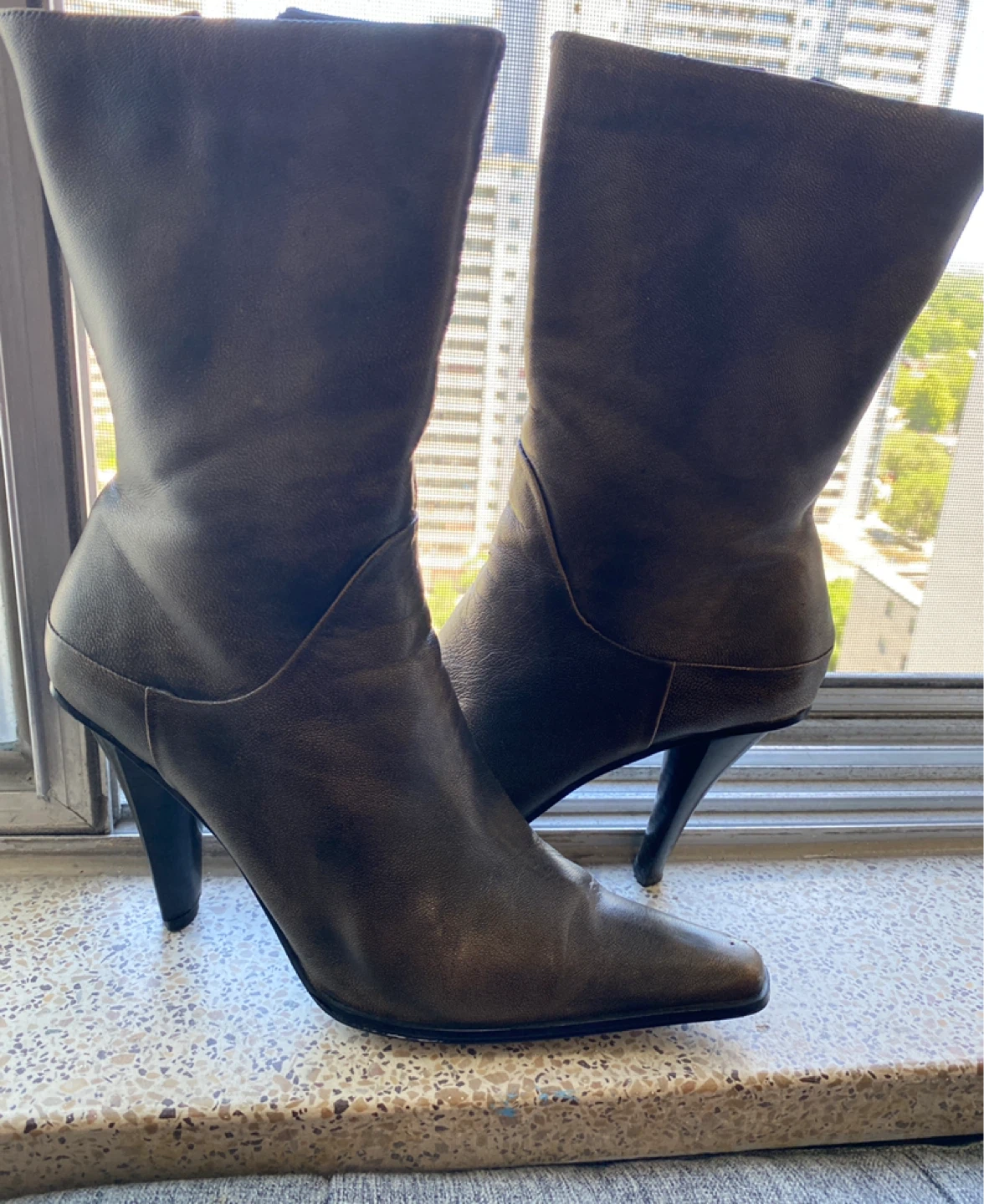 Brown Leather Heeled Boots - photo 4