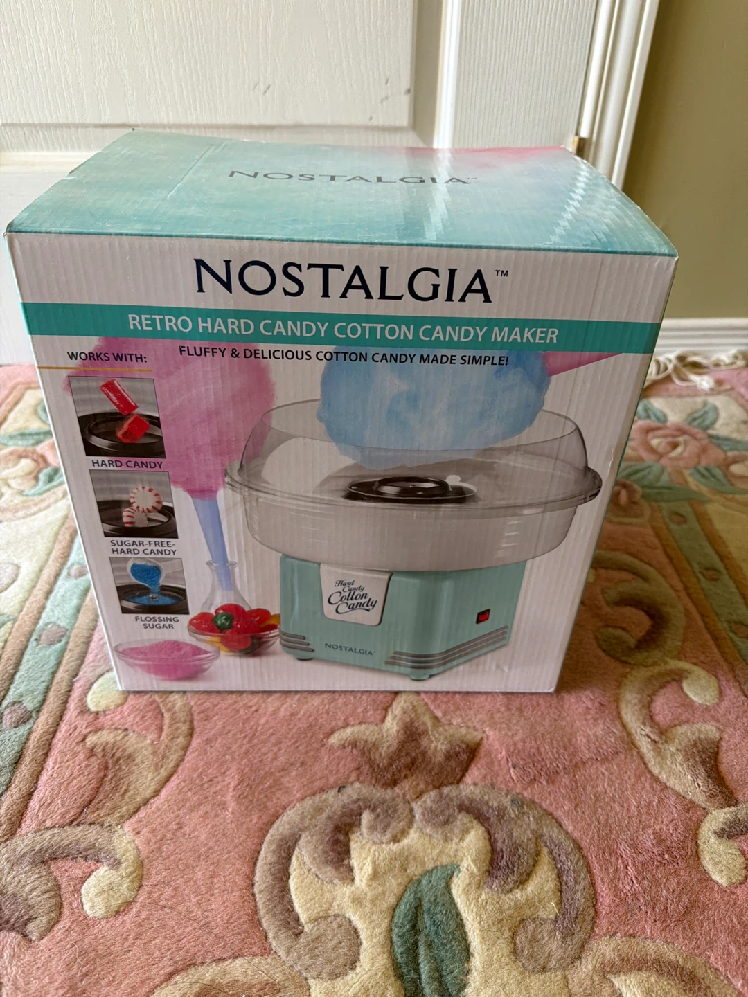Nostalgia Retro Hard Candy Cotton Candy Maker - Aqua