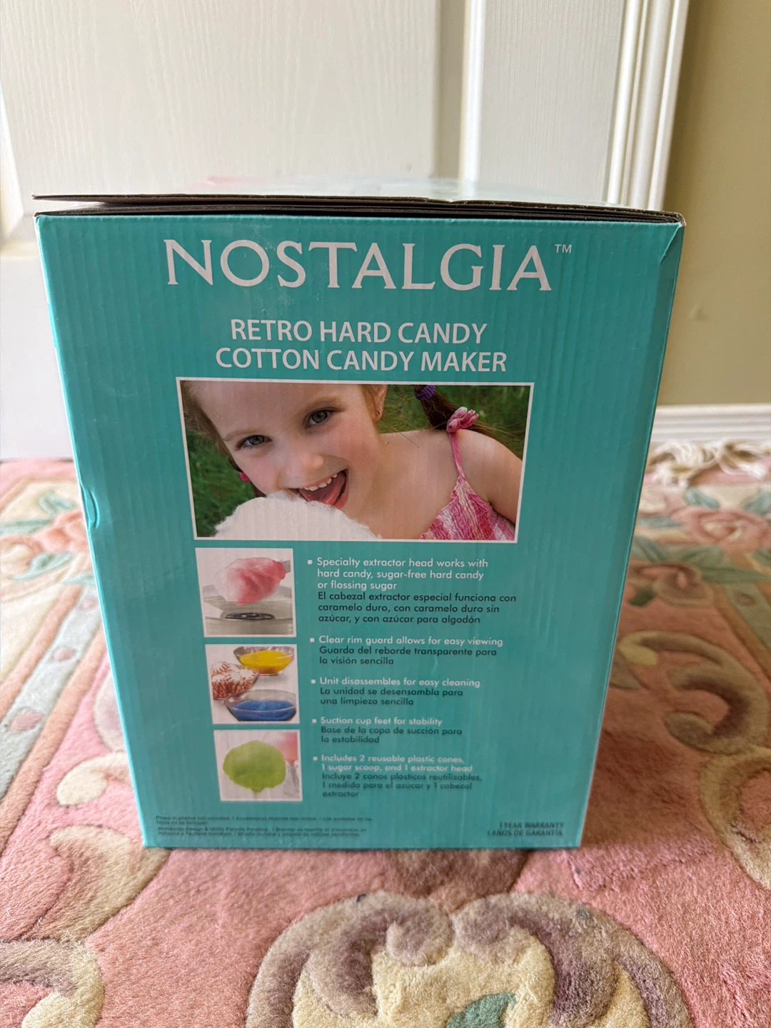 Nostalgia Retro Hard Candy Cotton Candy Maker - Aqua - photo 2