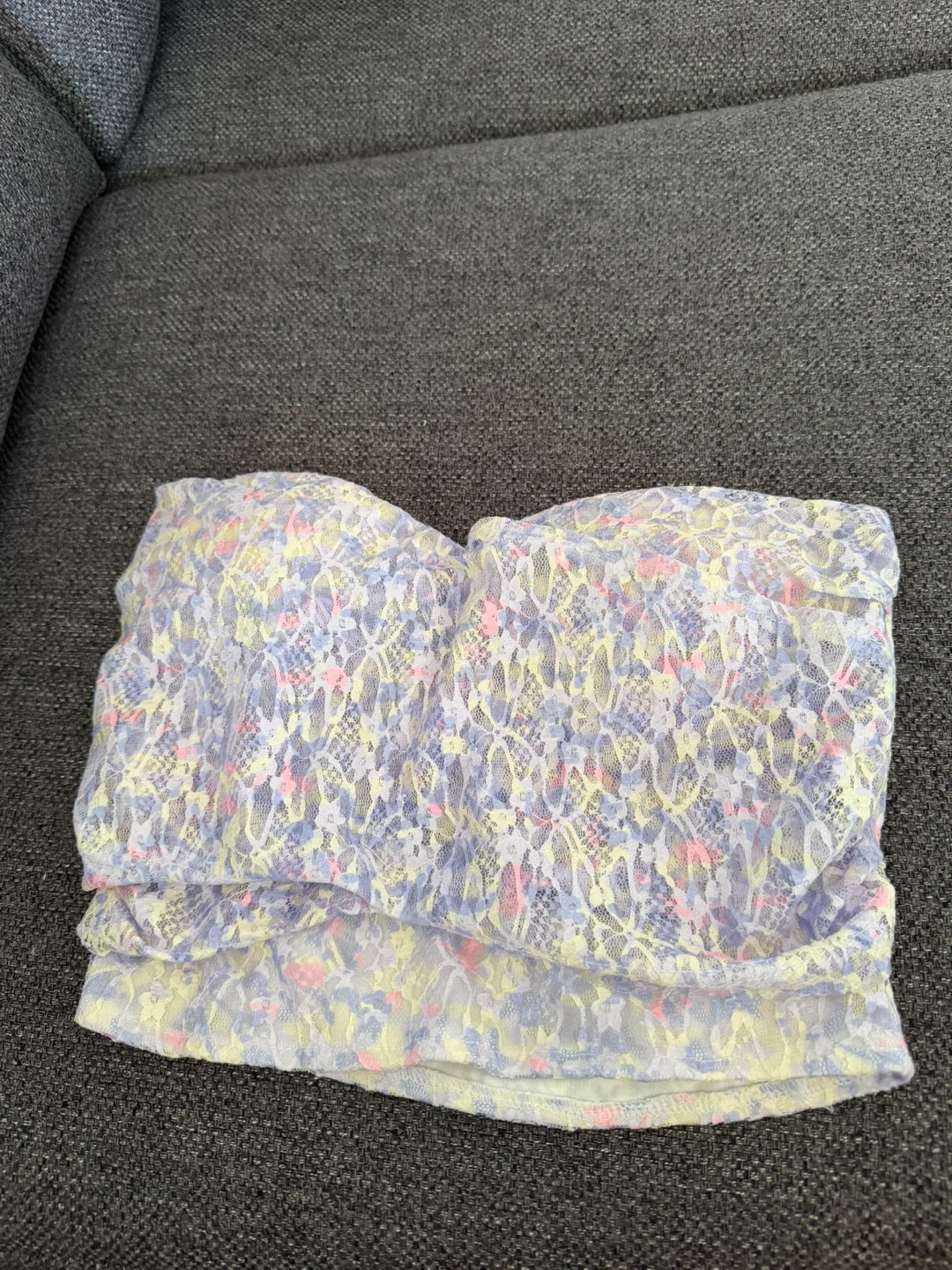Strapless lace top