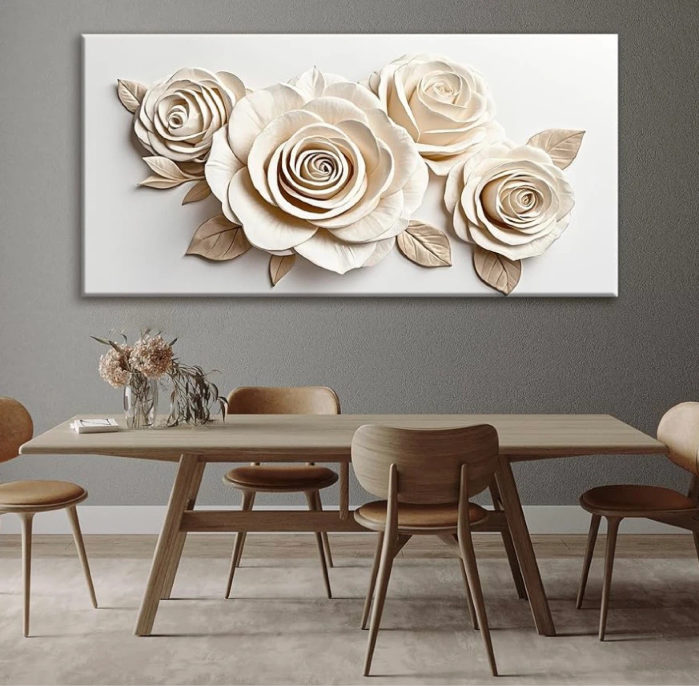 White Rose 3D Wall Art Canvas 58"L x 29"W - photo 2