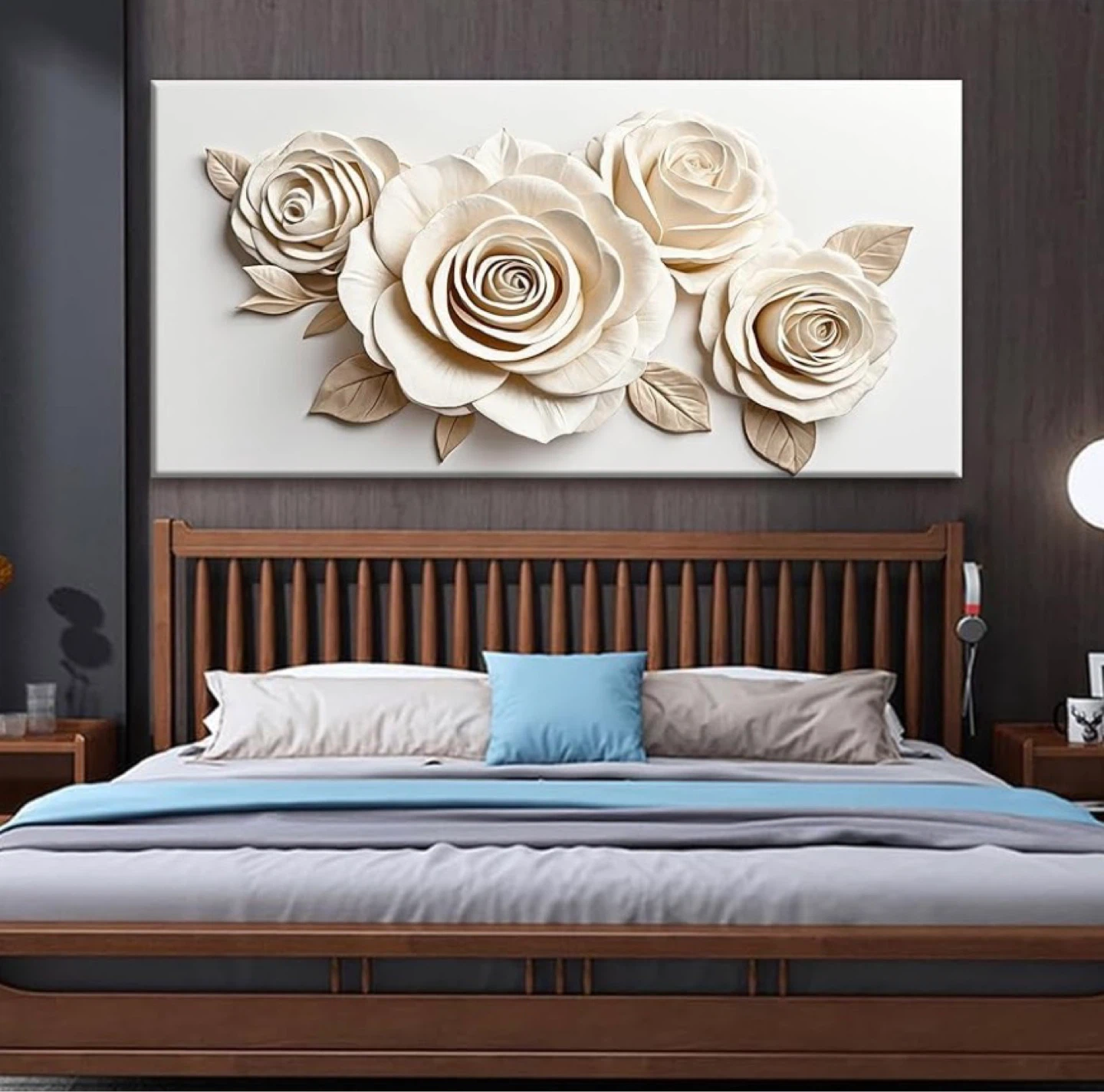 White Rose 3D Wall Art Canvas 58"L x 29"W - photo 5