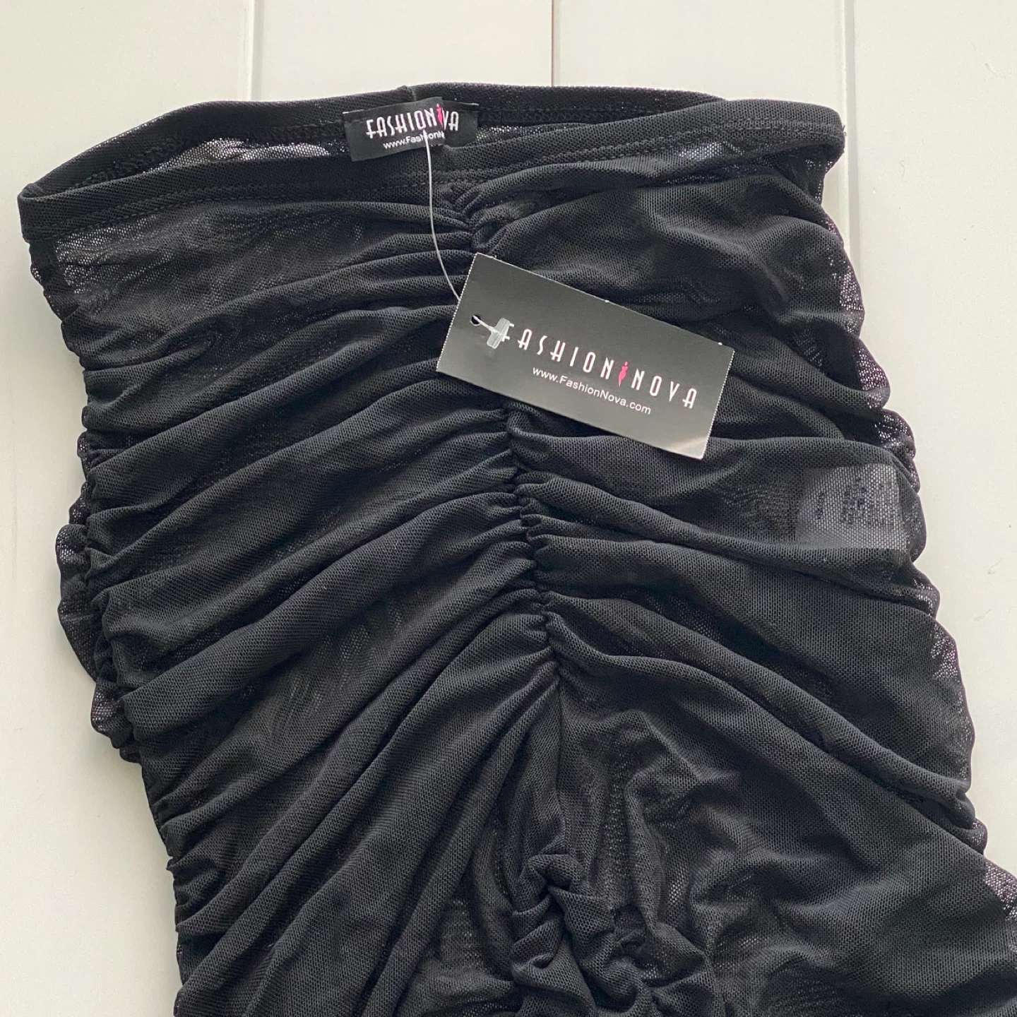 Fashion Nova Black Ruched High Waist Mesh Sheer Leggings Costume - photo 4