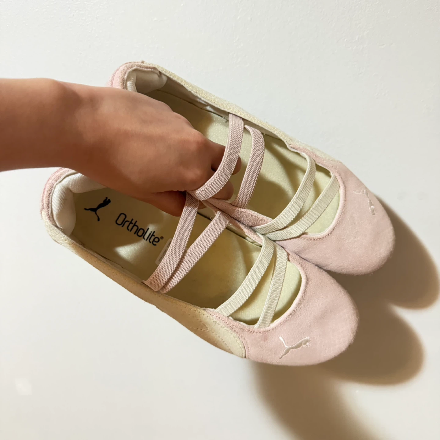 Puma Pink Suede Ballet Flats