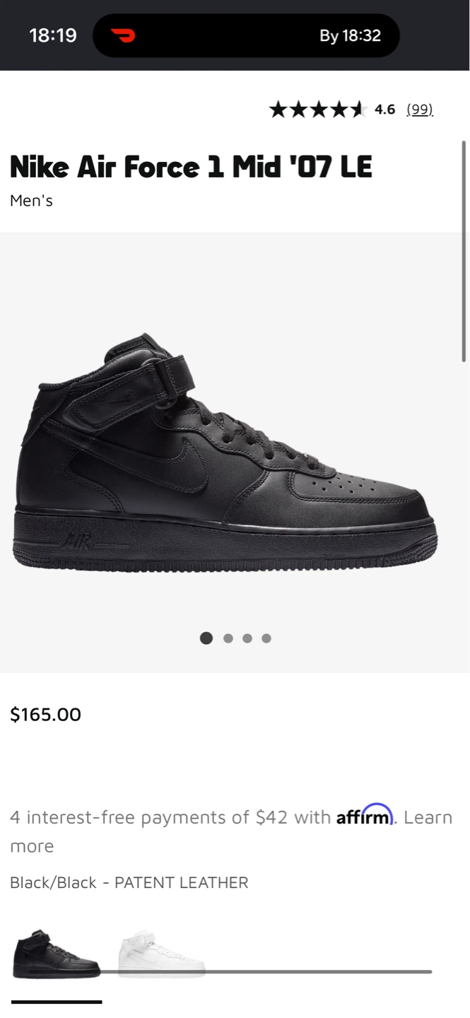 Nike Air Force 1 Mid '07 LE Black Men's Shoes - photo 3