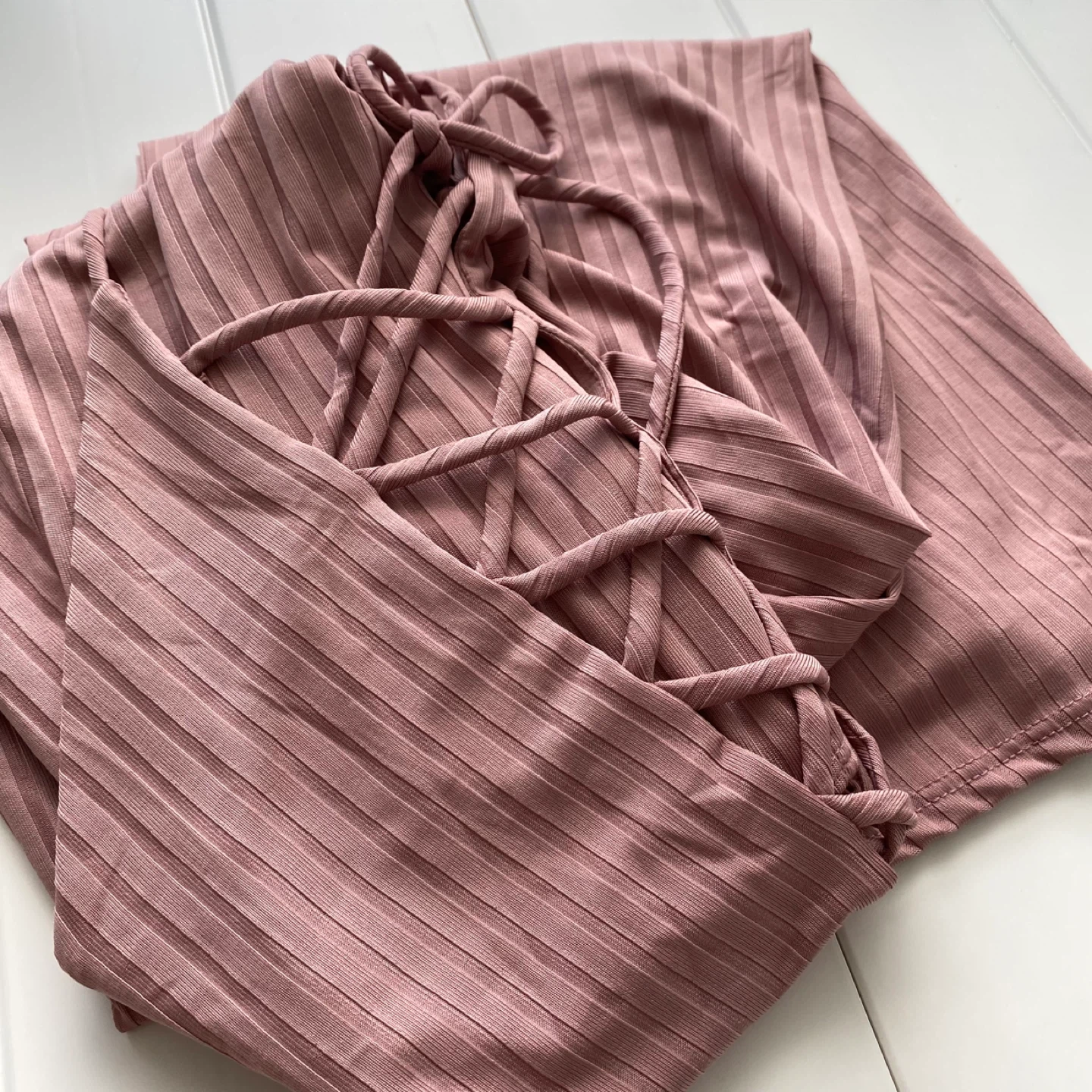 Mauve Lace-Up Romper Dress shorts - photo 2