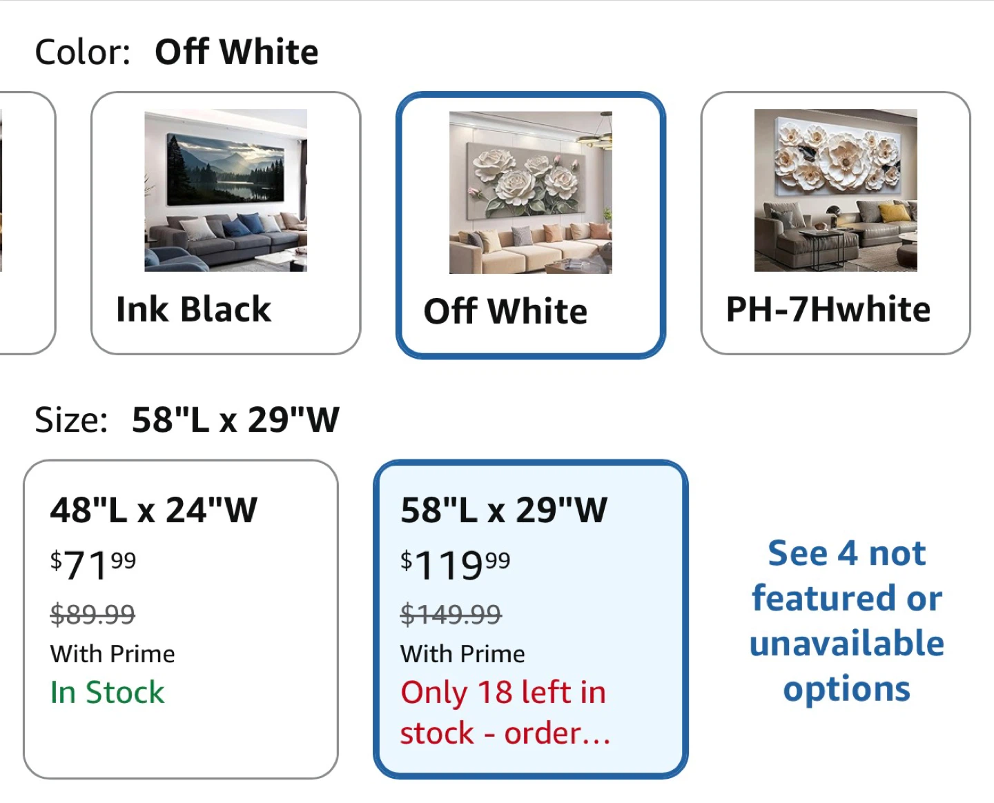 Large Canvas Wall Art - White Roses - photo 3