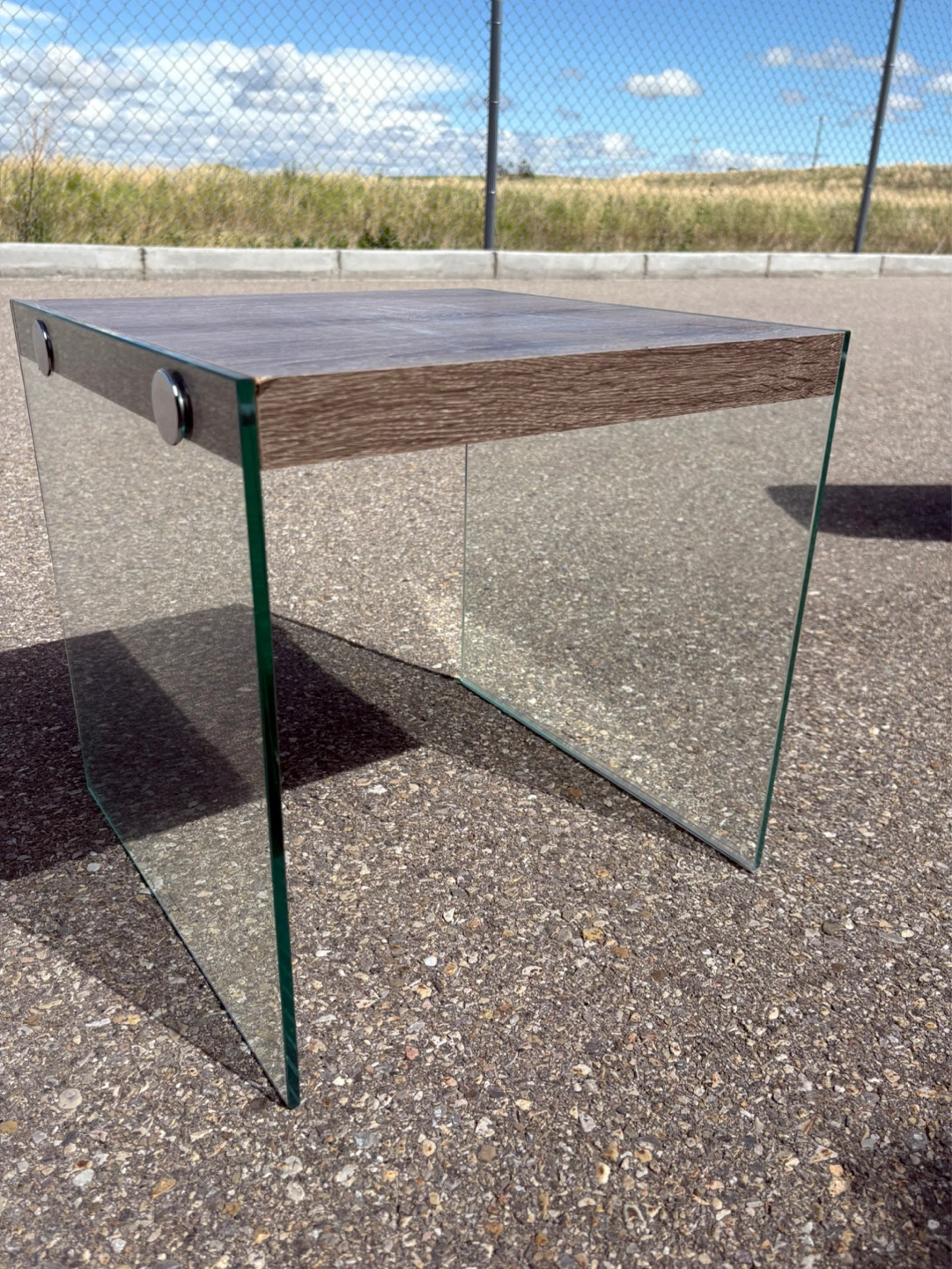2x Glass and Wood Side Tables - photo 3