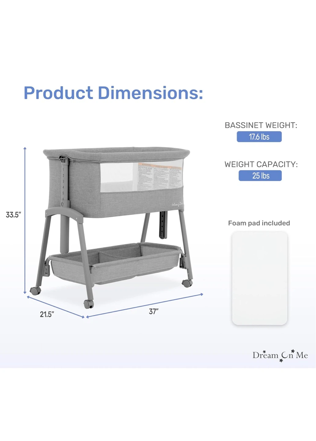 Dream On Me Calypso Portable Bassinet - photo 2