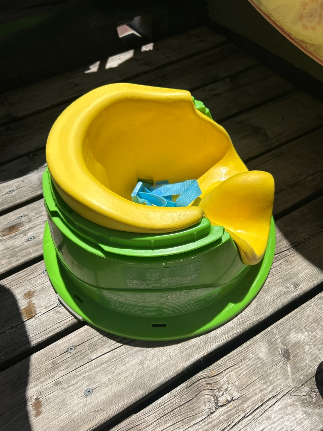 Yellow and Green Booster Seat with Blue Straps - photo 3