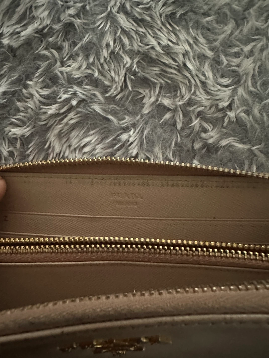 Prada Saffiano Leather Zip-Around Wallet - Beige - photo 4