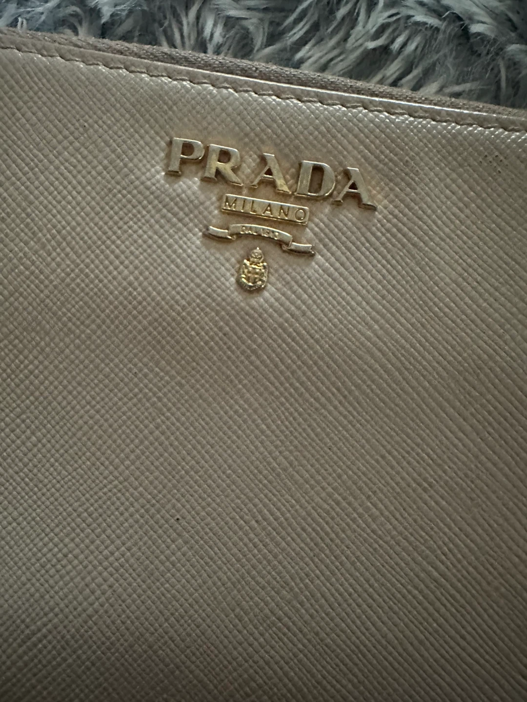 Prada Saffiano Leather Zip-Around Wallet - Beige - photo 2