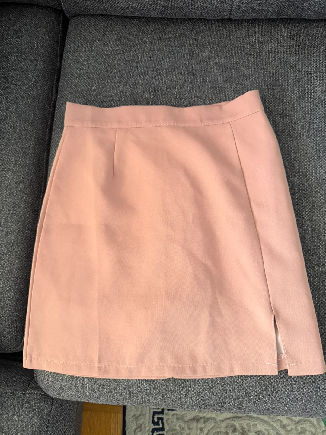 Pink A-line Skirt with Side Slit