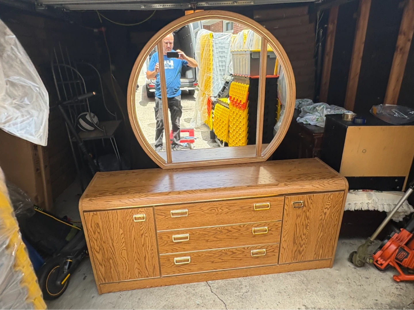 Free delivery used Oak Dresser with Mirror