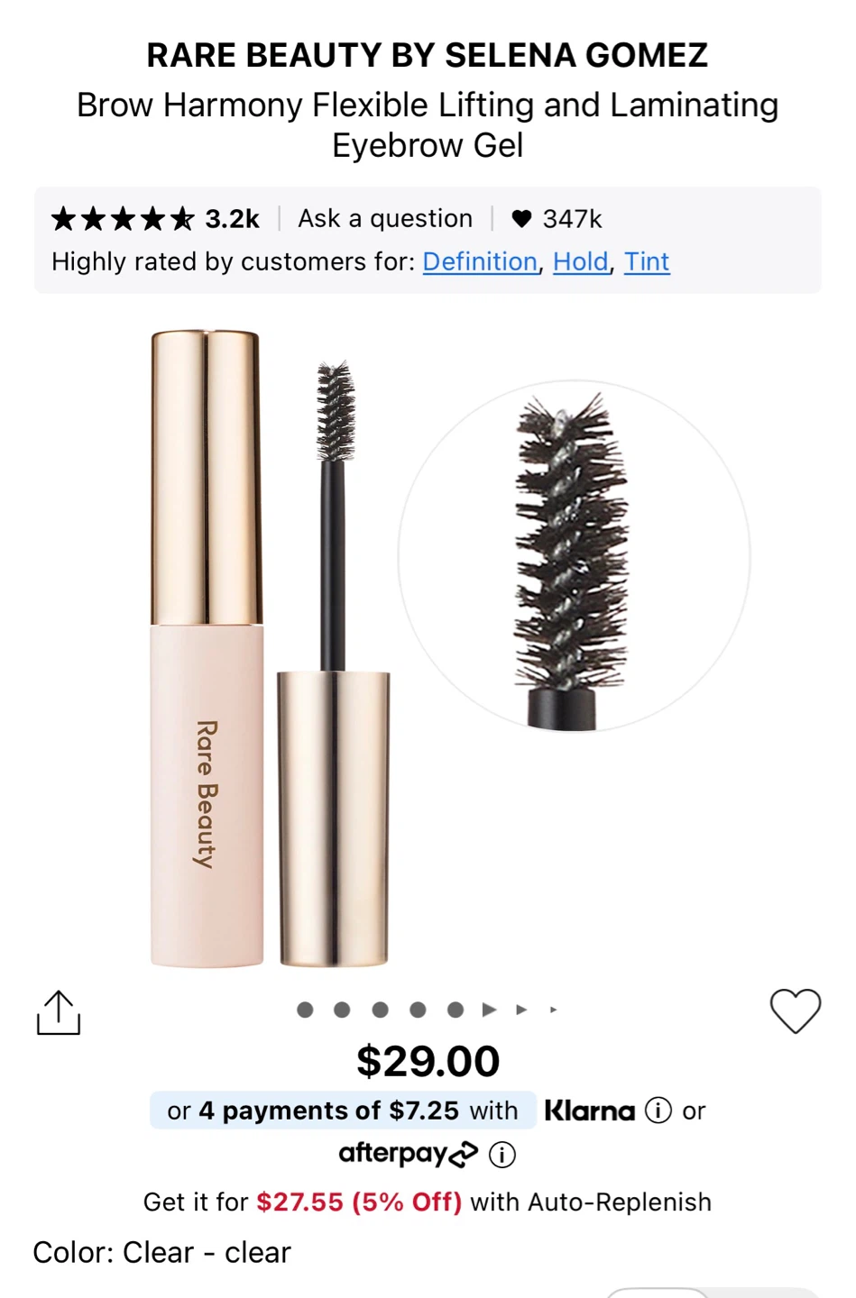 Rare Beauty Clear Brow Gel