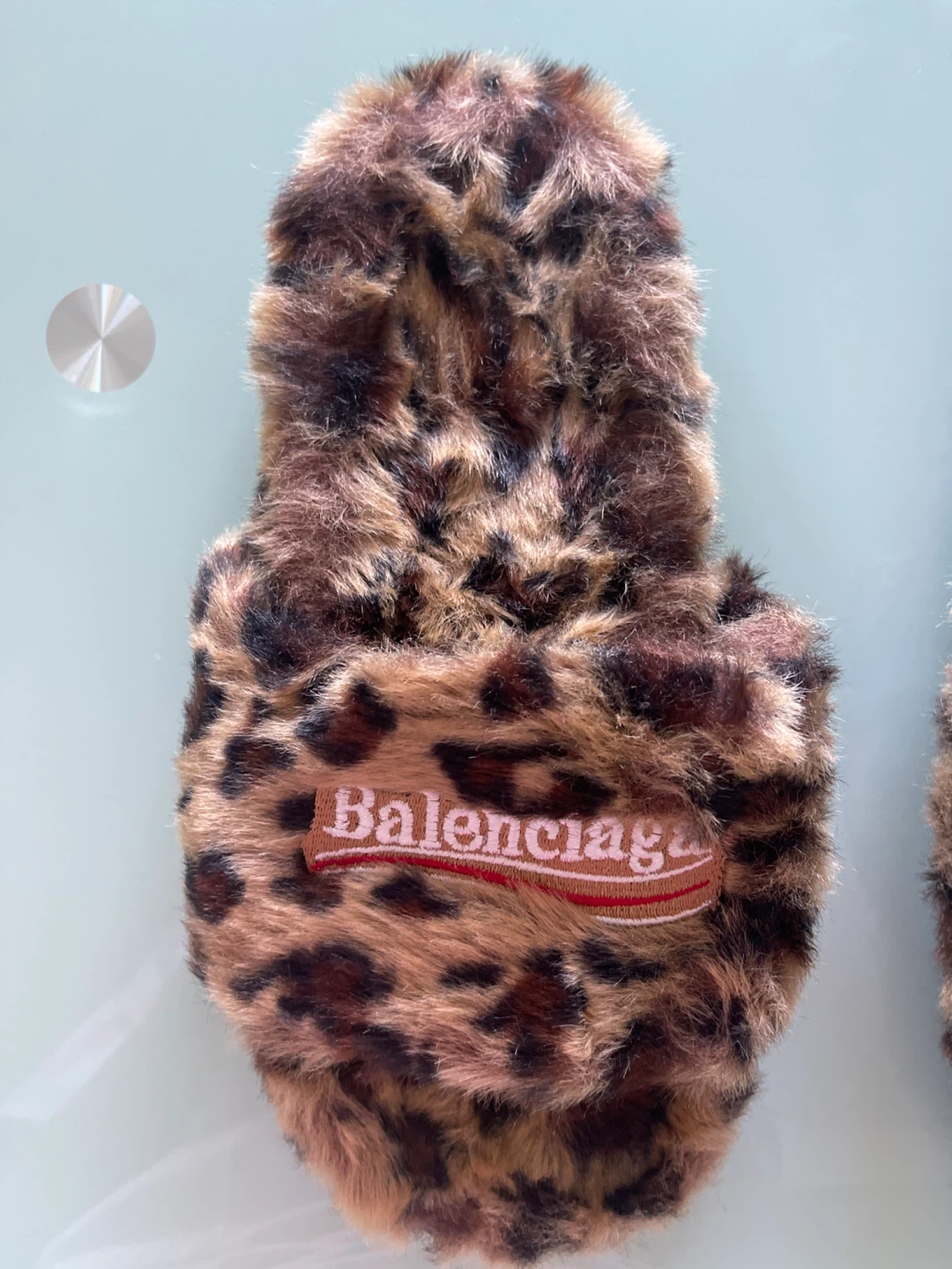 Balenciaga Leopard Print Fur Slides - photo 2