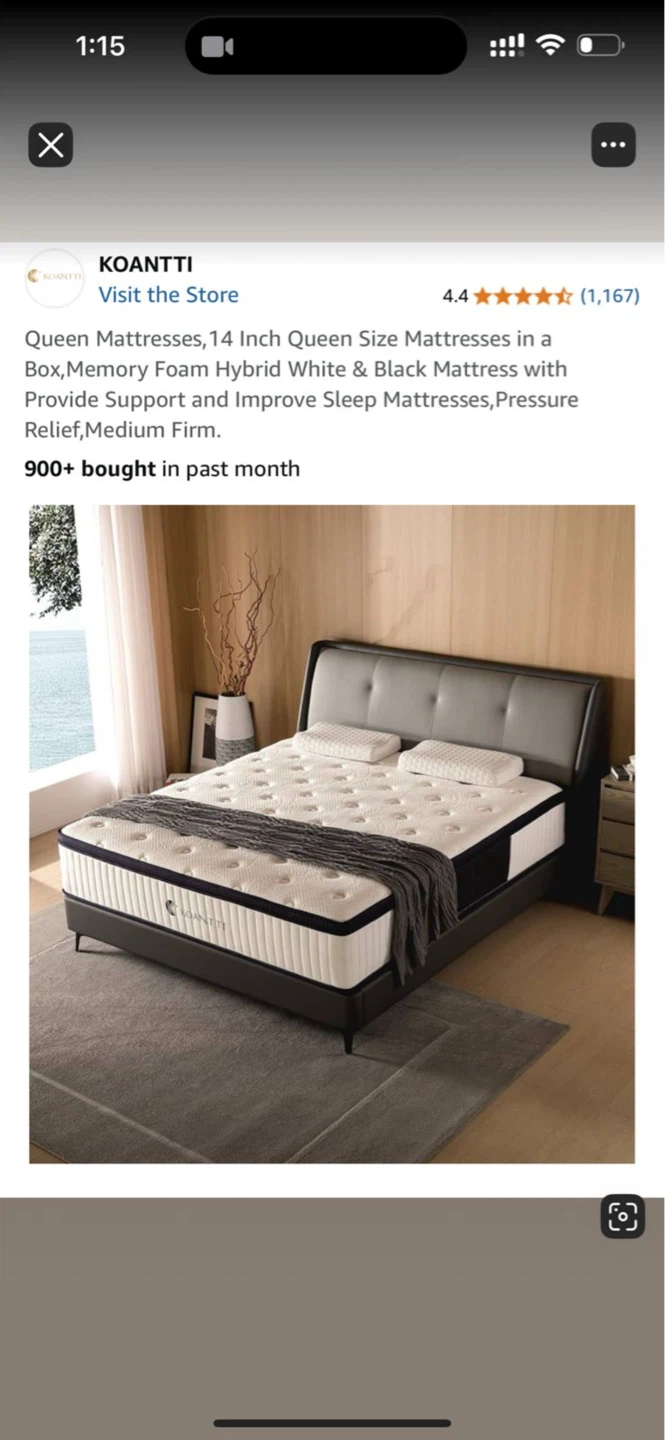Bed frame with queen size mattress - photo 2