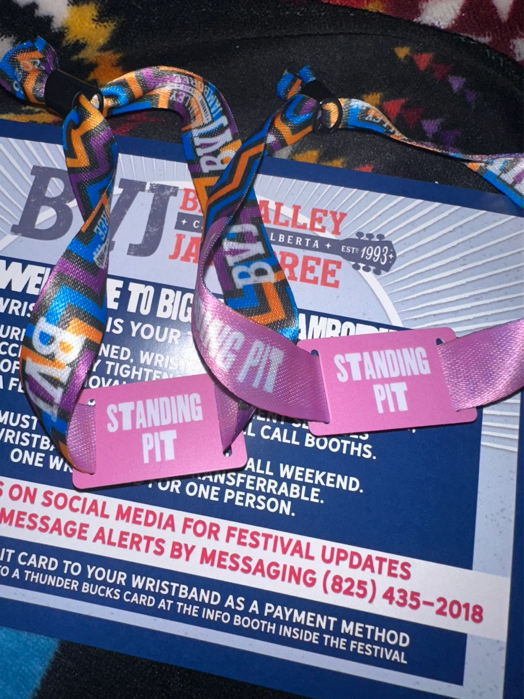 BYJ Valley Festival Standing Pit Wristbands