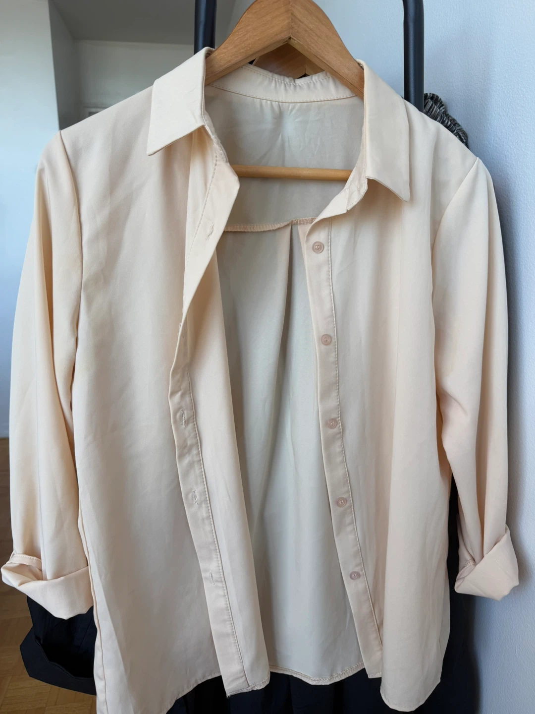 Light Peach Button-Up Blouse