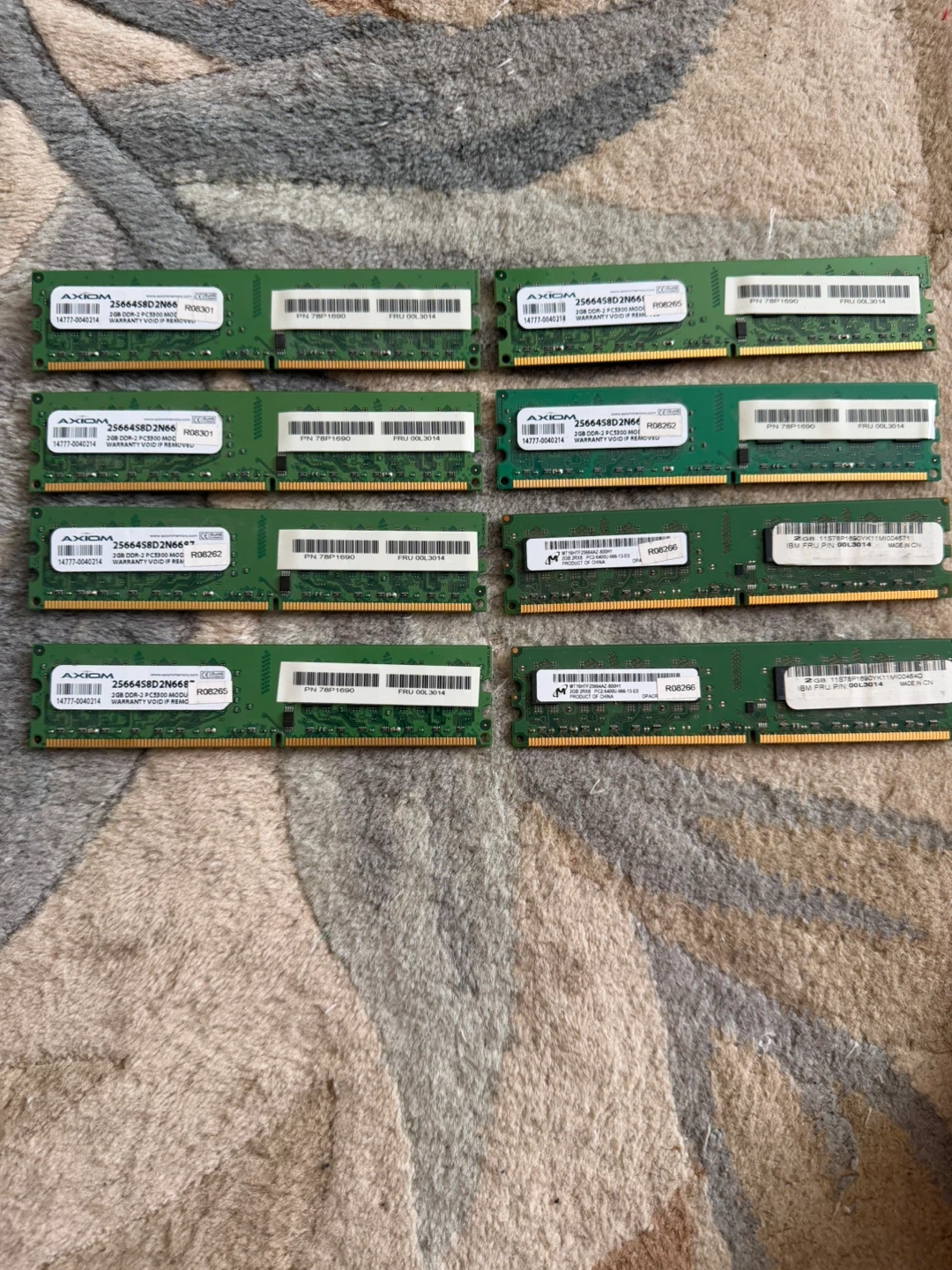 AXIOM 16GB DDR2 DESKTOP MEMORY KIT – 8x2GB PC2-5300 DIMM