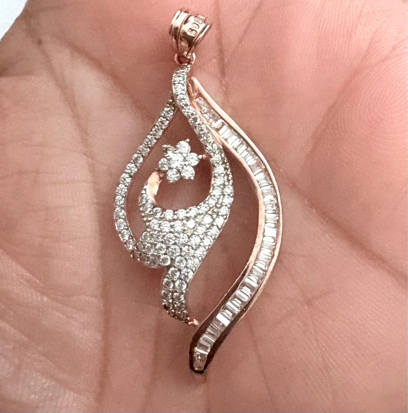 Rose gold plated pendant (sterling silver ) - photo 4