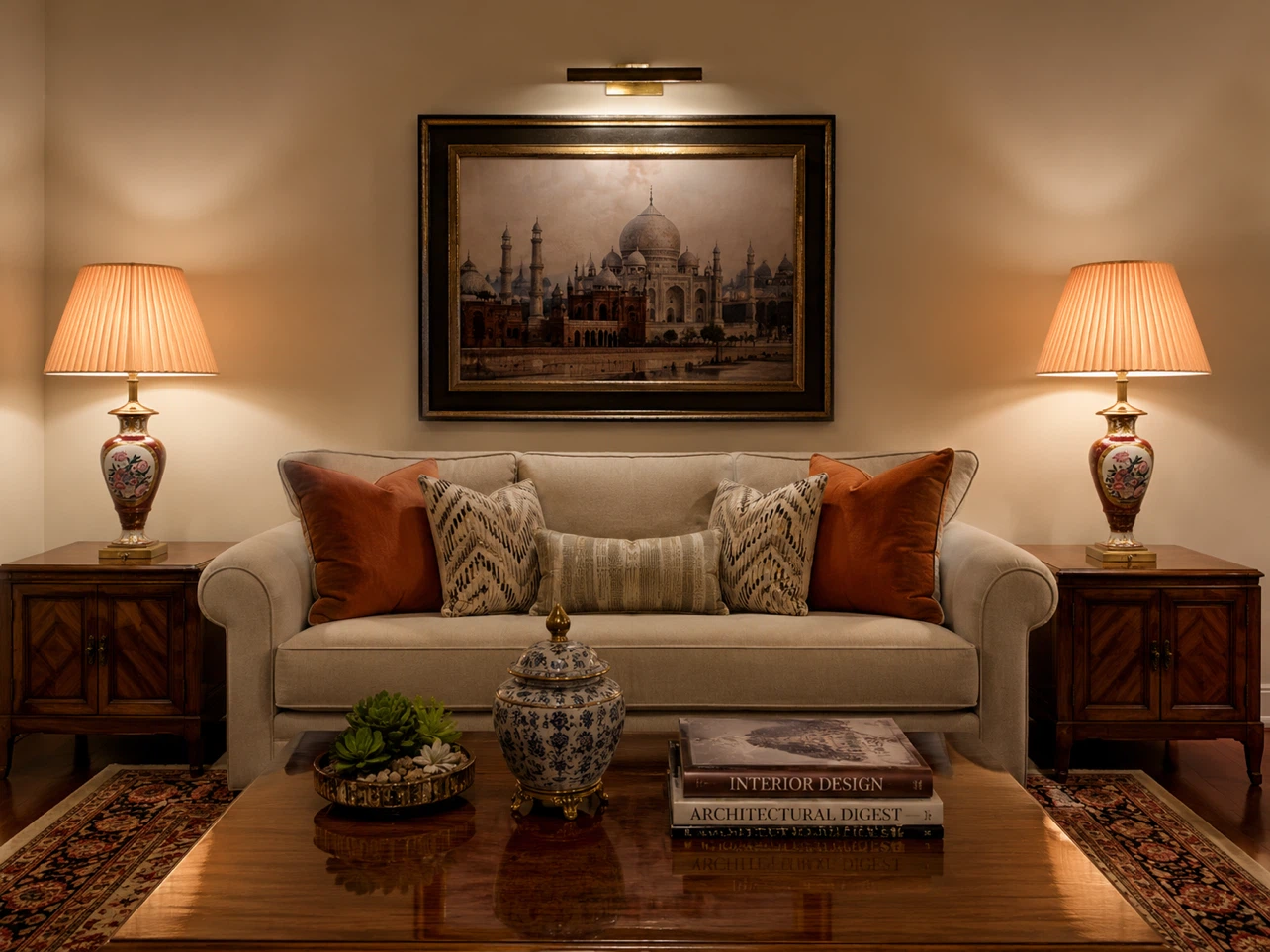 Table Lamps with Floral Detail