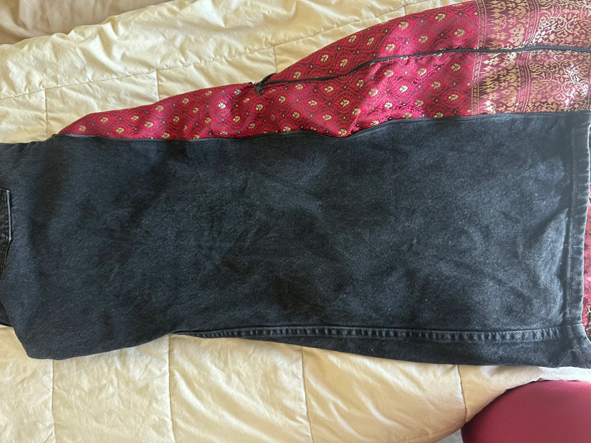 Wrangler Authentics Black Denim Pants with Red Brocade Insets - photo 5