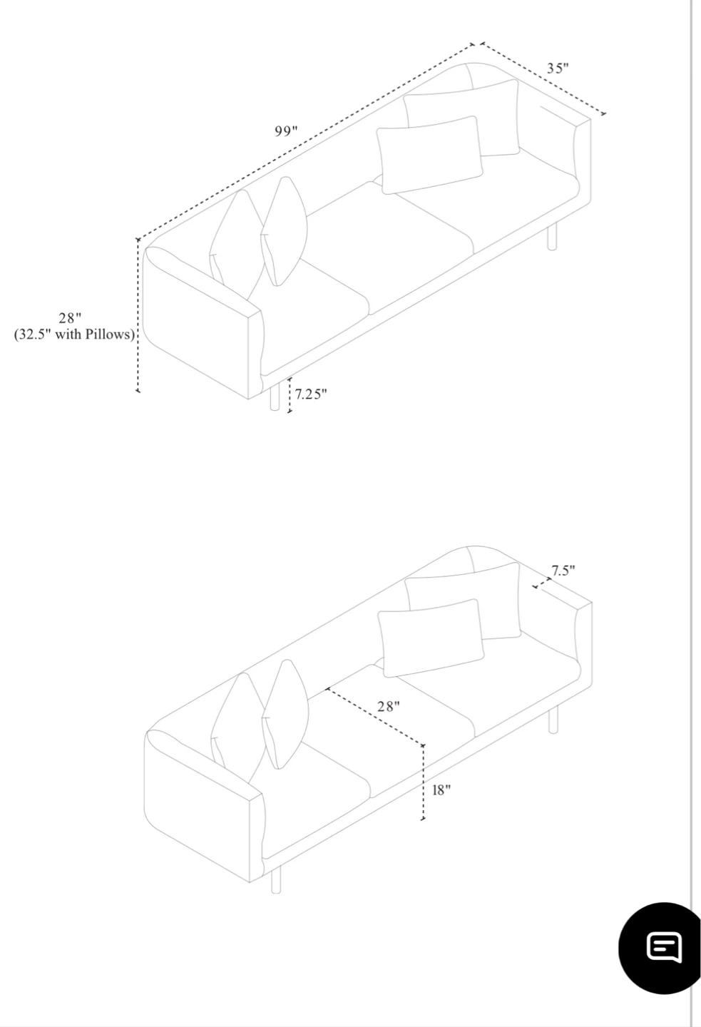 EQ3 Replay Sofa - Lee Dove Performance Fabric - photo 2