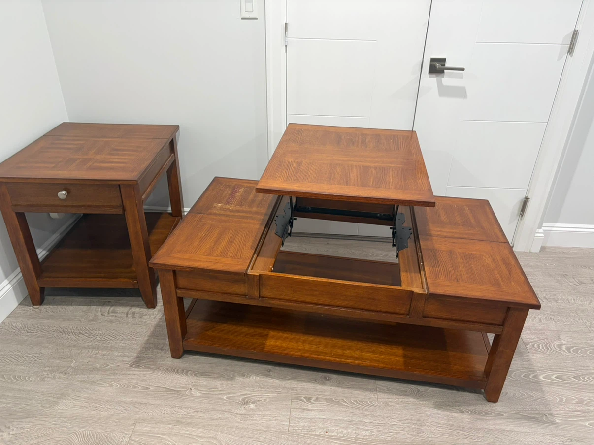 Lift Top Coffee Table and End Table Set - photo 2