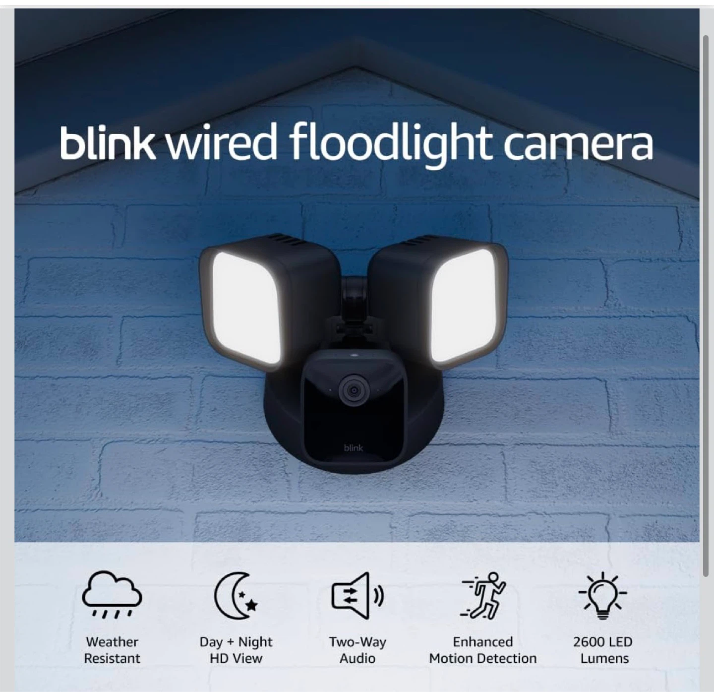 Blink Wired Floodlight Camera, Smart security camera, - photo 4