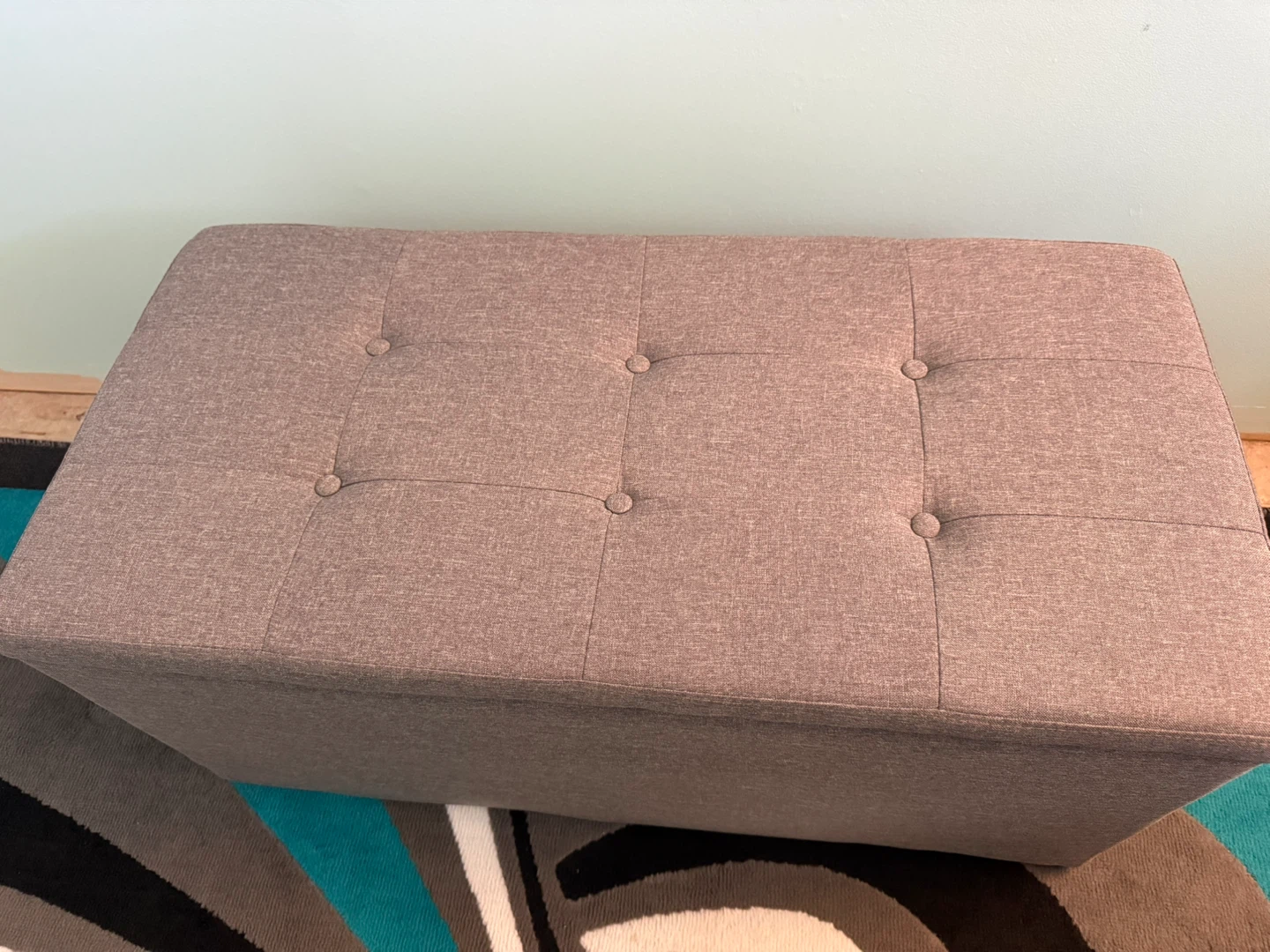 Large Grey Storage Ottoman Bench with Lift-Top Lid - photo 2