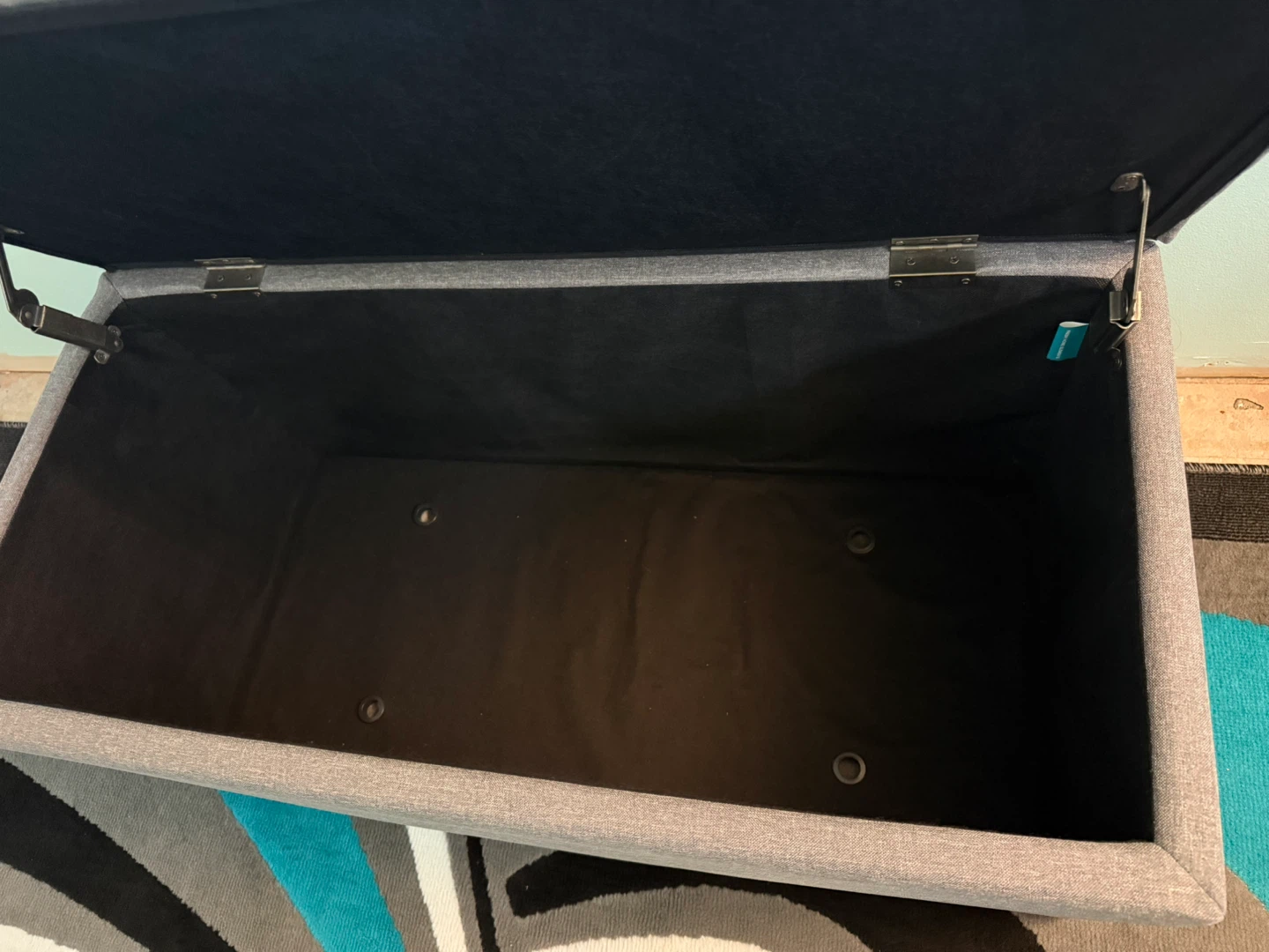 Large Grey Storage Ottoman Bench with Lift-Top Lid - photo 4